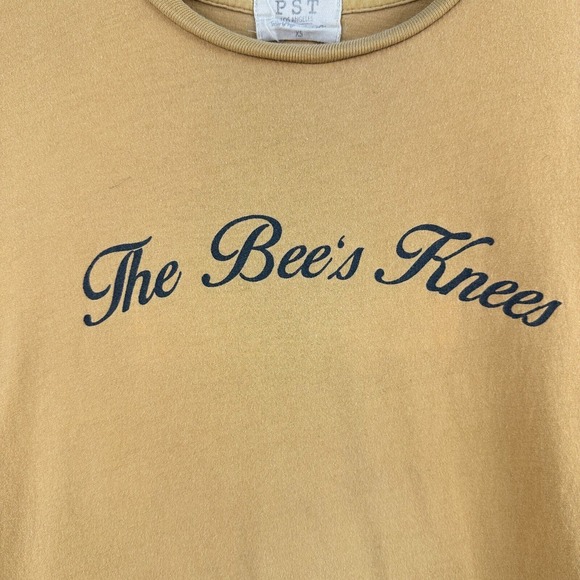 PST Tshirt Women XS Yellow Black Cotton The Bees Knees Short Sleeve Pullover Tee - Picture 4 of 6